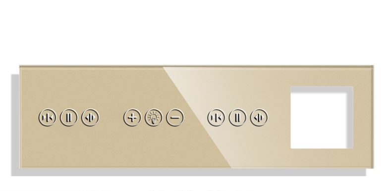 Panou Intrerupator tactil + priza 4 doze configurabil (simplu, dublu, draperie, etc. )  DOAR PANOUL DE STICLA !!!  FARA MODULE!!! [4]
