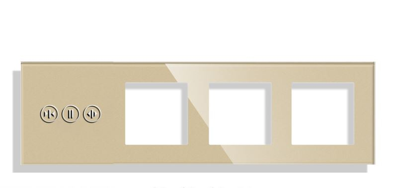 Panou Intrerupator tactil + priza 4 doze configurabil (simplu, dublu, draperie, etc,)  DOAR PANOUL DE STICLA !!!  FARA MODULE!!! [4]