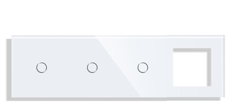 Panou Intrerupator tactil + priza 4 doze configurabil (simplu, dublu, draperie, etc. )  DOAR PANOUL DE STICLA !!!  FARA MODULE!!! [1]
