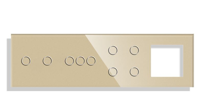 Panou Intrerupator tactil + priza 4 doze configurabil (simplu, dublu, draperie, etc. )  DOAR PANOUL DE STICLA !!!  FARA MODULE!!! [3]