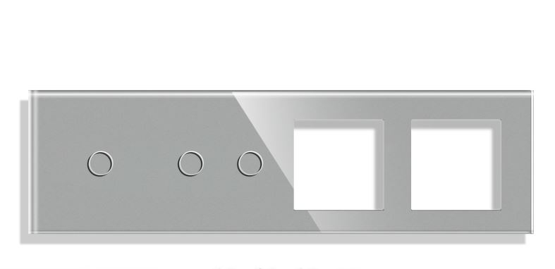 Panou Intrerupator tactil + priza 4 doze configurabil (simplu, dublu, draperie, etc.)  DOAR PANOUL DE STICLA !!!  FARA MODULE!!! [2]