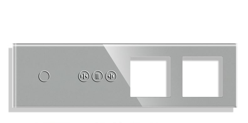 Panou Intrerupator tactil + priza 4 doze configurabil (simplu, dublu, draperie, etc.)  DOAR PANOUL DE STICLA !!!  FARA MODULE!!! [6]