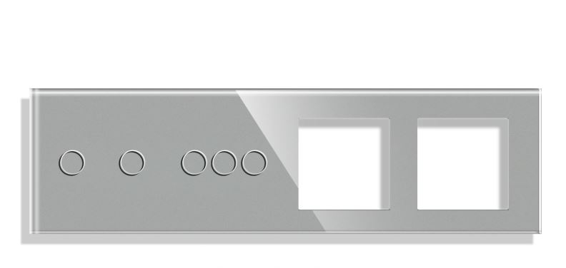Panou Intrerupator tactil + priza 4 doze configurabil (simplu, dublu, draperie, etc.)  DOAR PANOUL DE STICLA !!!  FARA MODULE!!! [3]