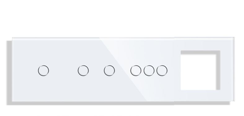 Panou Intrerupator tactil + priza 4 doze configurabil (simplu, dublu, draperie, etc. )  DOAR PANOUL DE STICLA !!!  FARA MODULE!!! [2]