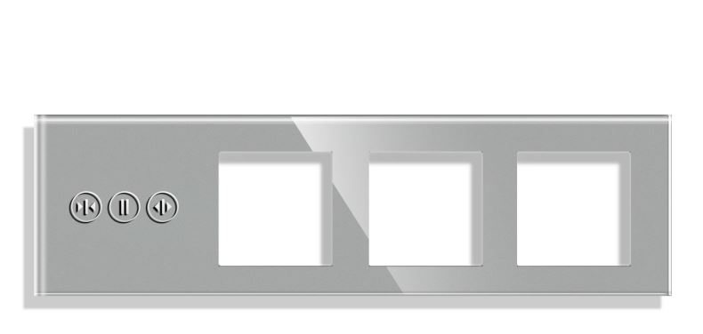 Panou Intrerupator tactil + priza 4 doze configurabil (simplu, dublu, draperie, etc,)  DOAR PANOUL DE STICLA !!!  FARA MODULE!!! [5]