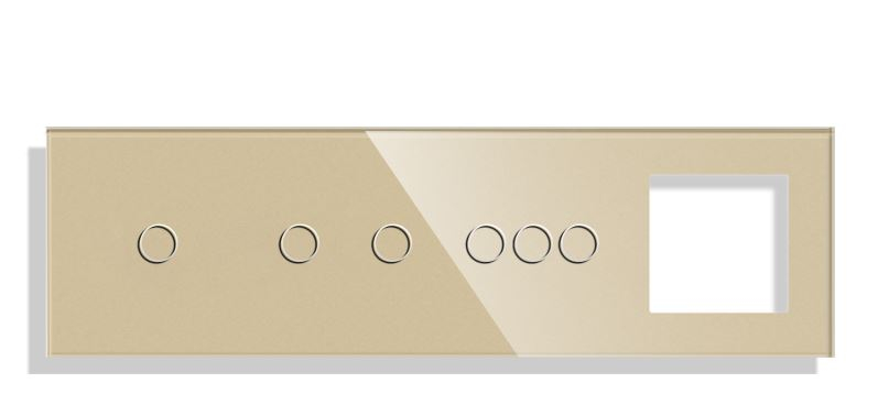 Panou Intrerupator tactil + priza 4 doze configurabil (simplu, dublu, draperie, etc. )  DOAR PANOUL DE STICLA !!!  FARA MODULE!!! [2]