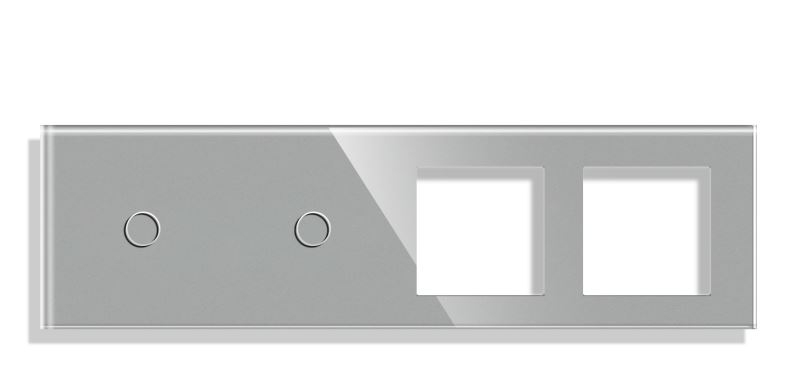 Panou Intrerupator tactil + priza 4 doze configurabil (simplu, dublu, draperie, etc.)  DOAR PANOUL DE STICLA !!!  FARA MODULE!!! [1]