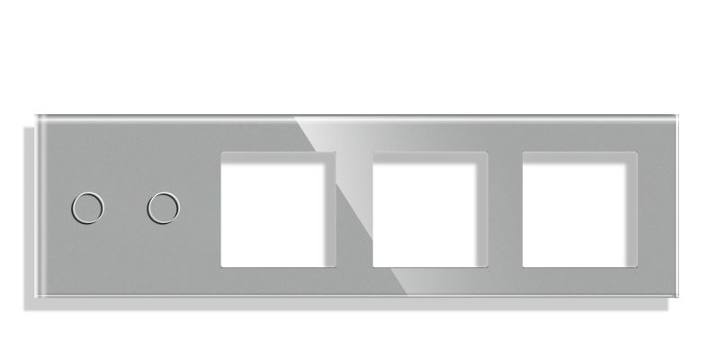 Panou Intrerupator tactil + priza 4 doze configurabil (simplu, dublu, draperie, etc,)  DOAR PANOUL DE STICLA !!!  FARA MODULE!!! [2]