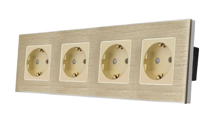 Priza configurabila 4 doze cu rama de aluminiu (simple, USB, Wifi, etc.) [1]