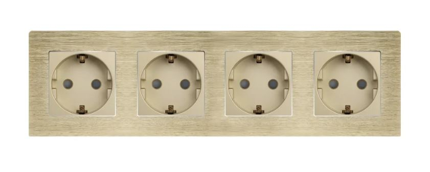 Priza configurabila 4 doze cu rama de aluminiu (simple, USB, Wifi, etc.) [2]