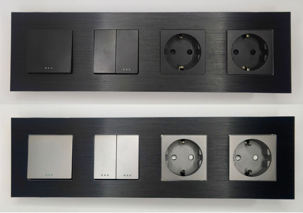 Priza configurabila 4 doze cu rama de aluminiu (simple, USB, Wifi, etc.) [4]