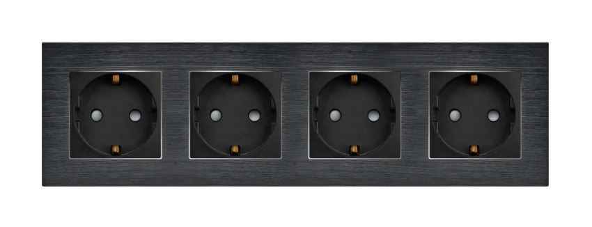 Priza configurabila 4 doze cu rama de aluminiu (simple, USB, Wifi, etc.) [2]