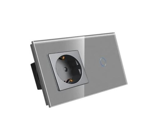 Priza + intrerupator tactil 2 doze configurabil (simplu, dublu, cap scara, draperie, priza USB, etc) [1]