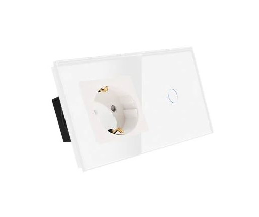 Priza + intrerupator tactil 2 doze configurabil (simplu, dublu, cap scara, draperie, priza USB, etc) [1]