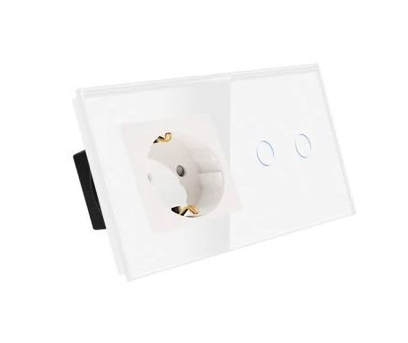 Priza + intrerupator tactil 2 doze configurabil (simplu, dublu, cap scara, draperie, priza USB, etc) [3]
