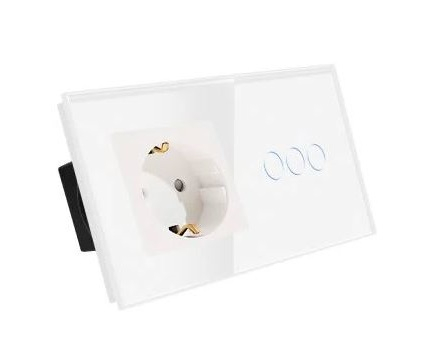Priza + intrerupator tactil 2 doze configurabil (simplu, dublu, cap scara, draperie, priza USB, etc) [6]