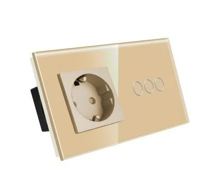 Priza + intrerupator tactil 2 doze configurabil (simplu, dublu, cap scara, draperie, priza USB, etc) [6]