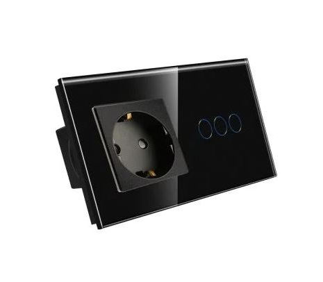 Priza + intrerupator tactil 2 doze configurabil (simplu, dublu, cap scara, draperie, priza USB, etc) [6]