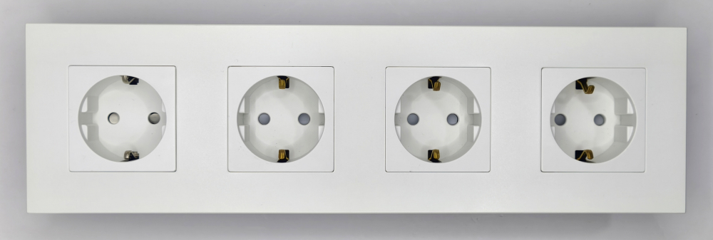 Priza cvadrupla configurabila 4 doze cu rama de plastic (simpla, USB, Wifi, internet, tv) [2]