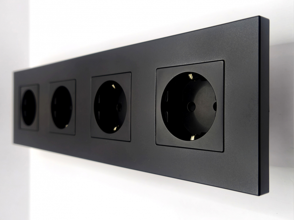 Priza cvadrupla configurabila 4 doze cu rama de plastic (simpla, USB, Wifi, internet, tv) [1]