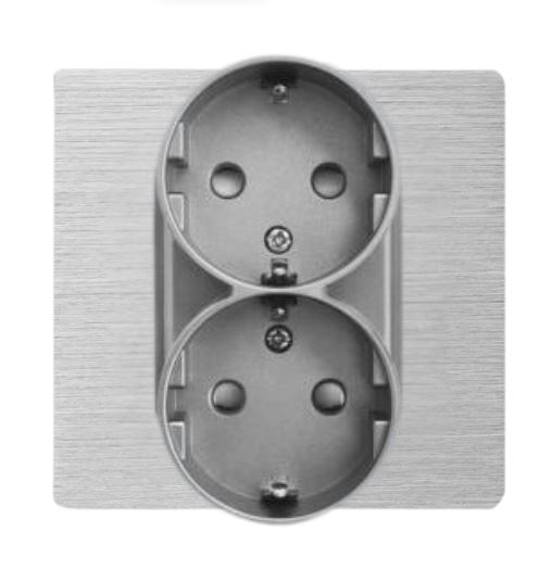 Priza dubla cu rama de aluminiu (1 doza) [1]