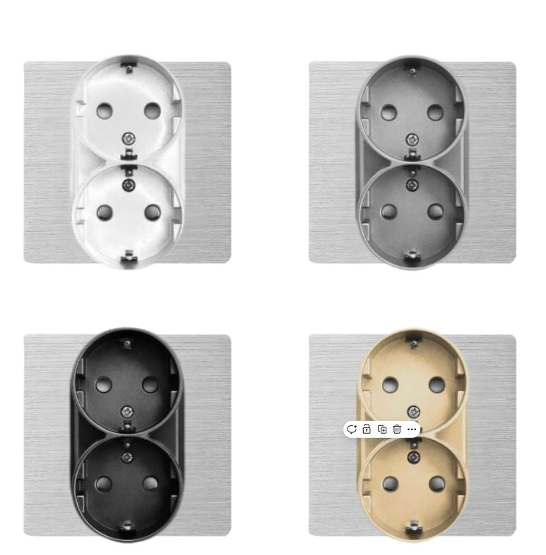 Priza dubla cu rama de aluminiu (1 doza) [3]