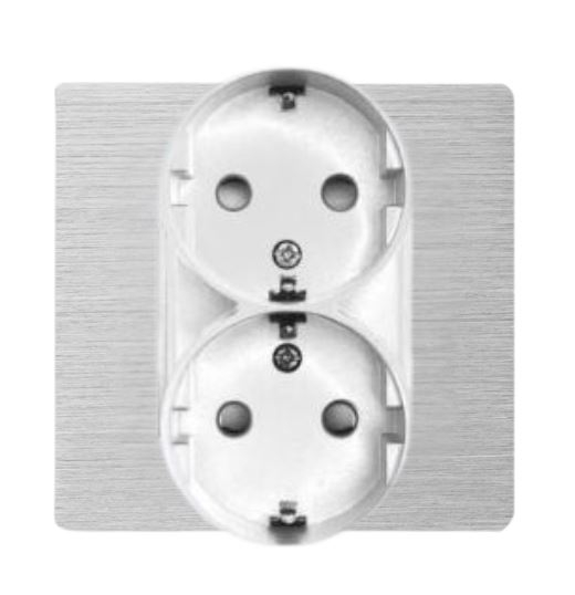 Priza dubla cu rama de aluminiu (1 doza) [2]