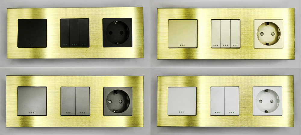 Priza tripla configurabila 3 doze cu rama din aluminiu (simple, USB, Wifi, etc.) [10]