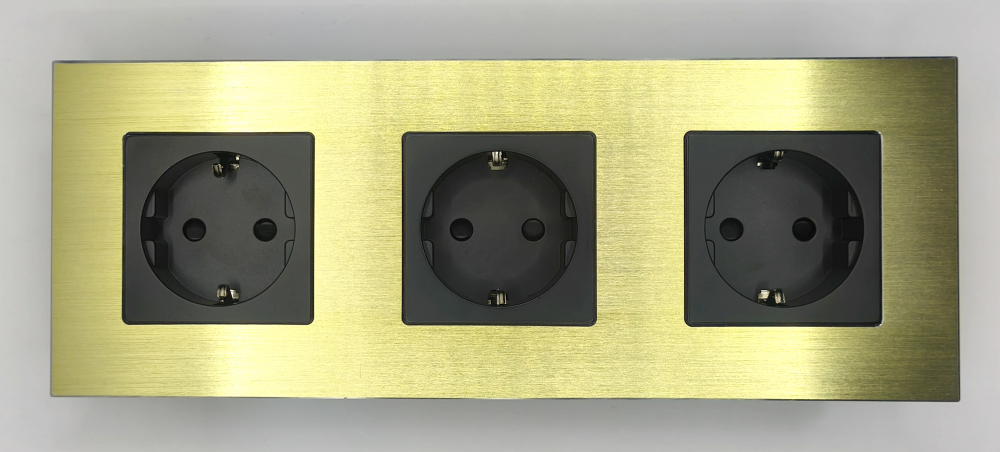 Priza tripla configurabila 3 doze cu rama din aluminiu (simple, USB, Wifi, etc.) [8]