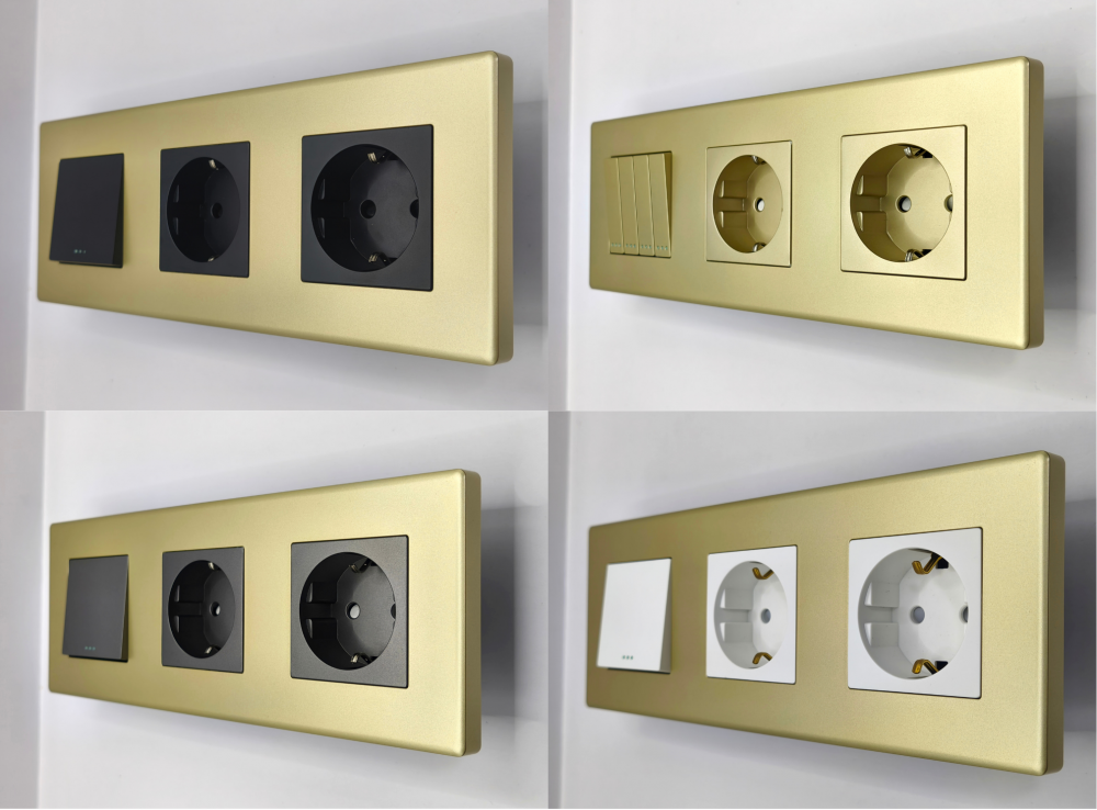 Priza tripla configurabila 3 doze cu rama din plastic (simple, USB, Wifi, etc.) [3]