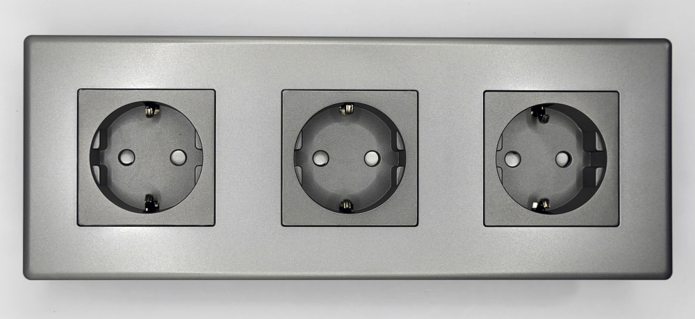 Priza tripla configurabila 3 doze cu rama din plastic (simple, USB, Wifi, etc.) [2]