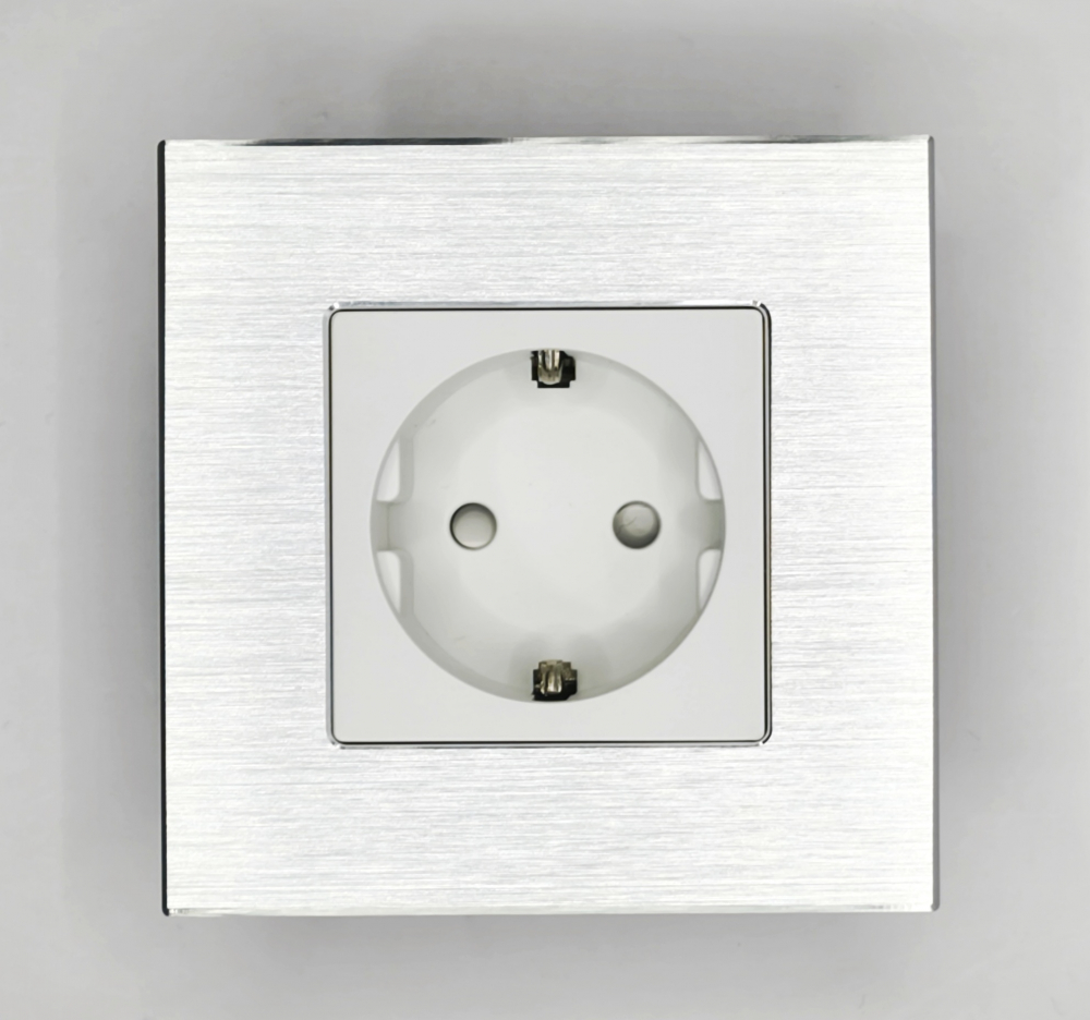 Priza simpla cu rama de aluminiu (1 doza) configurabil (simpla, cu wifi, usb). [2]