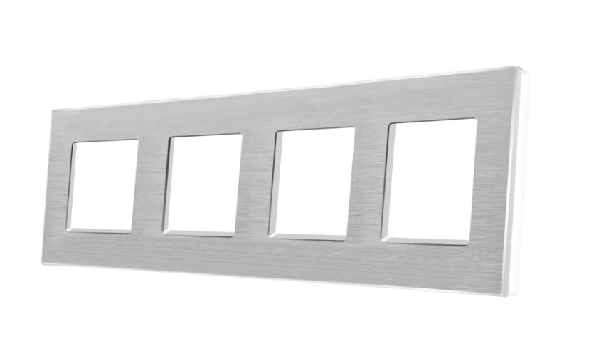 Rama cvadrupla aluminiu 4 doze (priza , intrerupator, etc.) [1]
