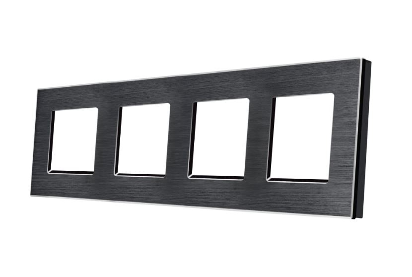 Rama cvadrupla aluminiu 4 doze (priza , intrerupator, etc.) [1]