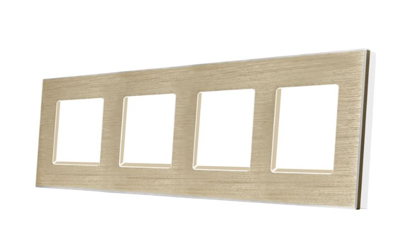 Rama cvadrupla aluminiu 4 doze (priza , intrerupator, etc.) [1]