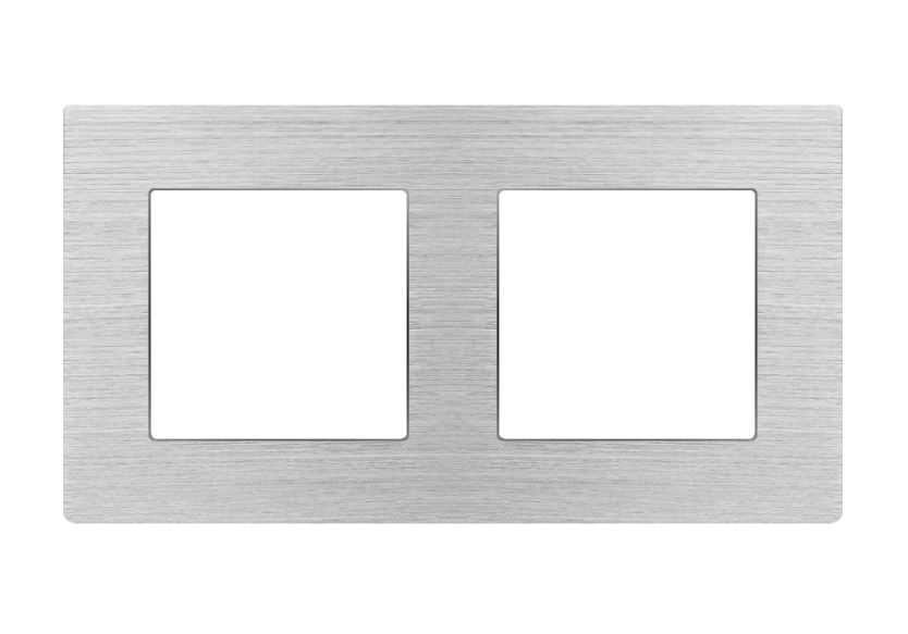 Rama dubla aluminiu 2 doze (priza , intrerupator, etc.) [2]