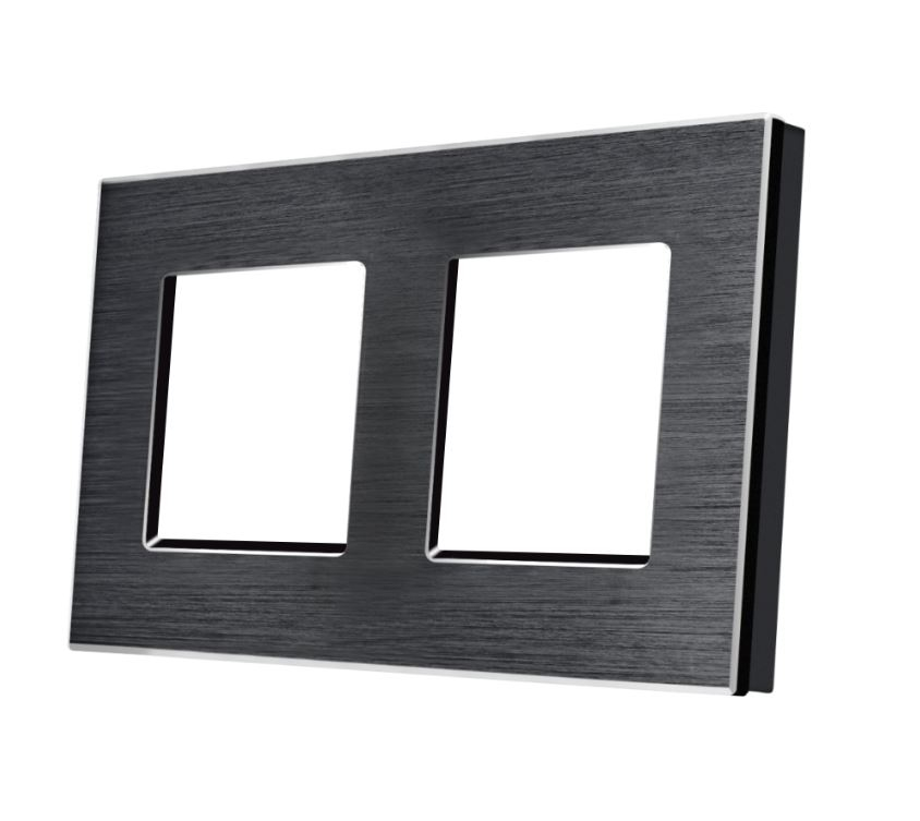 Rama dubla aluminiu 2 doze (priza , intrerupator, etc.) [1]