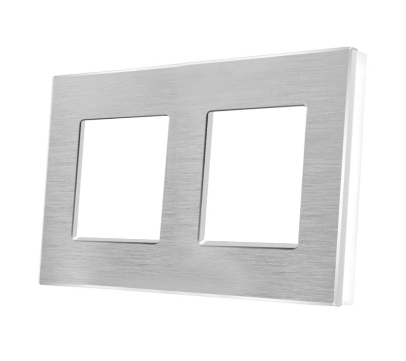 Rama dubla aluminiu 2 doze (priza , intrerupator, etc.) [1]