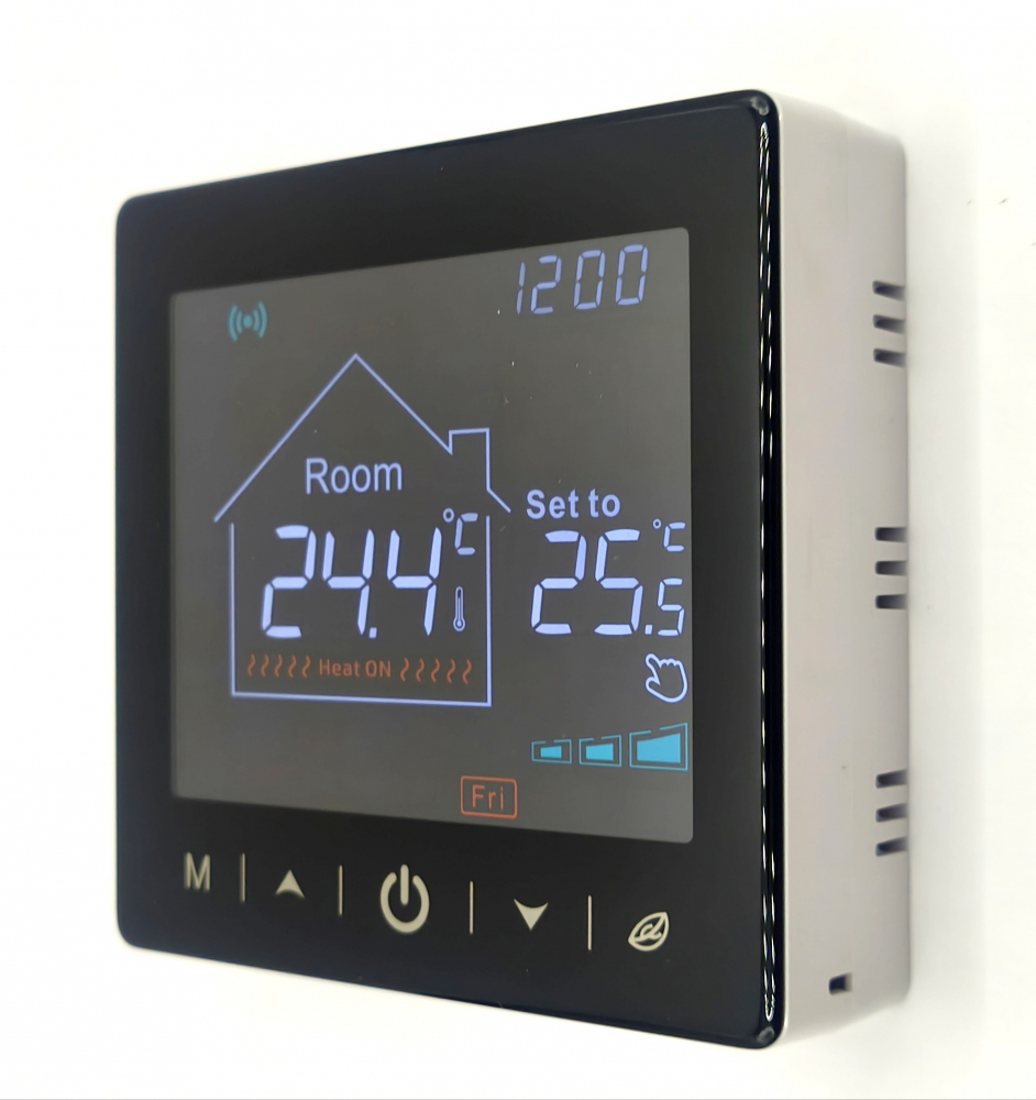TOR-25 Portabil Termostat Inteligent, cu WiFi+RF, ecran tactil, pentru centrale pe gaz, incalzire in pardoseala Negru [8]