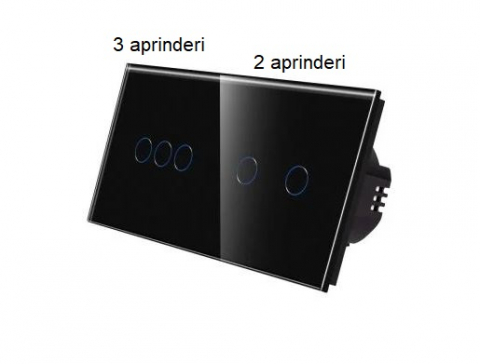 Intrerupator tactil 2 doze configurabil (simplu, dublu, triplu, cap scara, dimabil, etc.) [7]