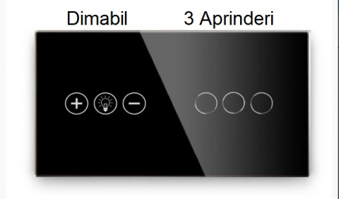 Intrerupator tactil 2 doze configurabil (simplu, dublu, triplu, cap scara, dimabil, etc.) [9]