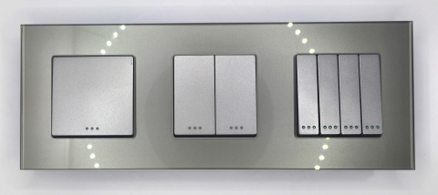Intrerupator mecanic 3 doze configurabil cu rama de sticla (simplu, dublu, triplu, cap scara, dimabil, etc.) [1]