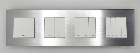 Intrerupator mecanic 4 doze configurabil cu rama de aluminiu (simplu, dublu, triplu, cvadruplu, cap/scara, cruce) [1]