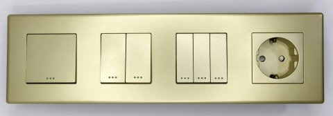 Intrerupator mecanic + priza 4 doze configurabil cu rama de plastic (simplu, cap scar/cruce, priza cu wifi, etc) [1]