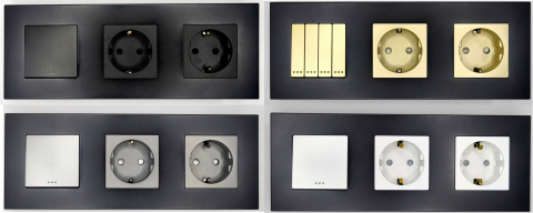 Intrerupator mecanic + priza 4 doze configurabil cu rama de plastic (simplu, cap scar/cruce, priza cu wifi, etc). [3]