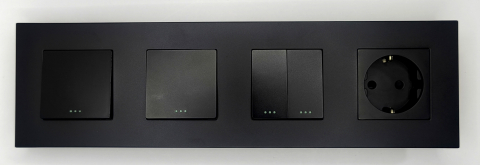 Intrerupator mecanic + priza 4 doze configurabil cu rama de plastic (simplu, cap scar/cruce, priza cu wifi, etc) [1]