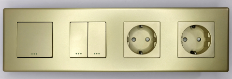 Intrerupator mecanic + priza 4 doze configurabil cu rama de plastic (simplu, cap scar/cruce, priza cu wifi, etc). [1]