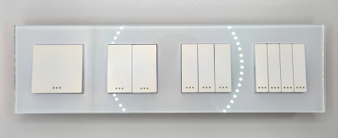 Intrerupator mecanic + priza 4 doze configurabil cu rama de sticla (simple, cap scar/cruce, prize cu wifi, etc) [1]