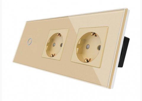 Sticla + Touch / tactil - Intrerupator tactil + priza 3 doze configurabil (simple, cap scar/cruce, prize cu wifi, etc).