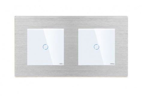 Intrerupator tactil 2 doze configurabil cu rama de aluminiu (simplu, dublu, triplu, cap scara, dimabil, etc.) [2]